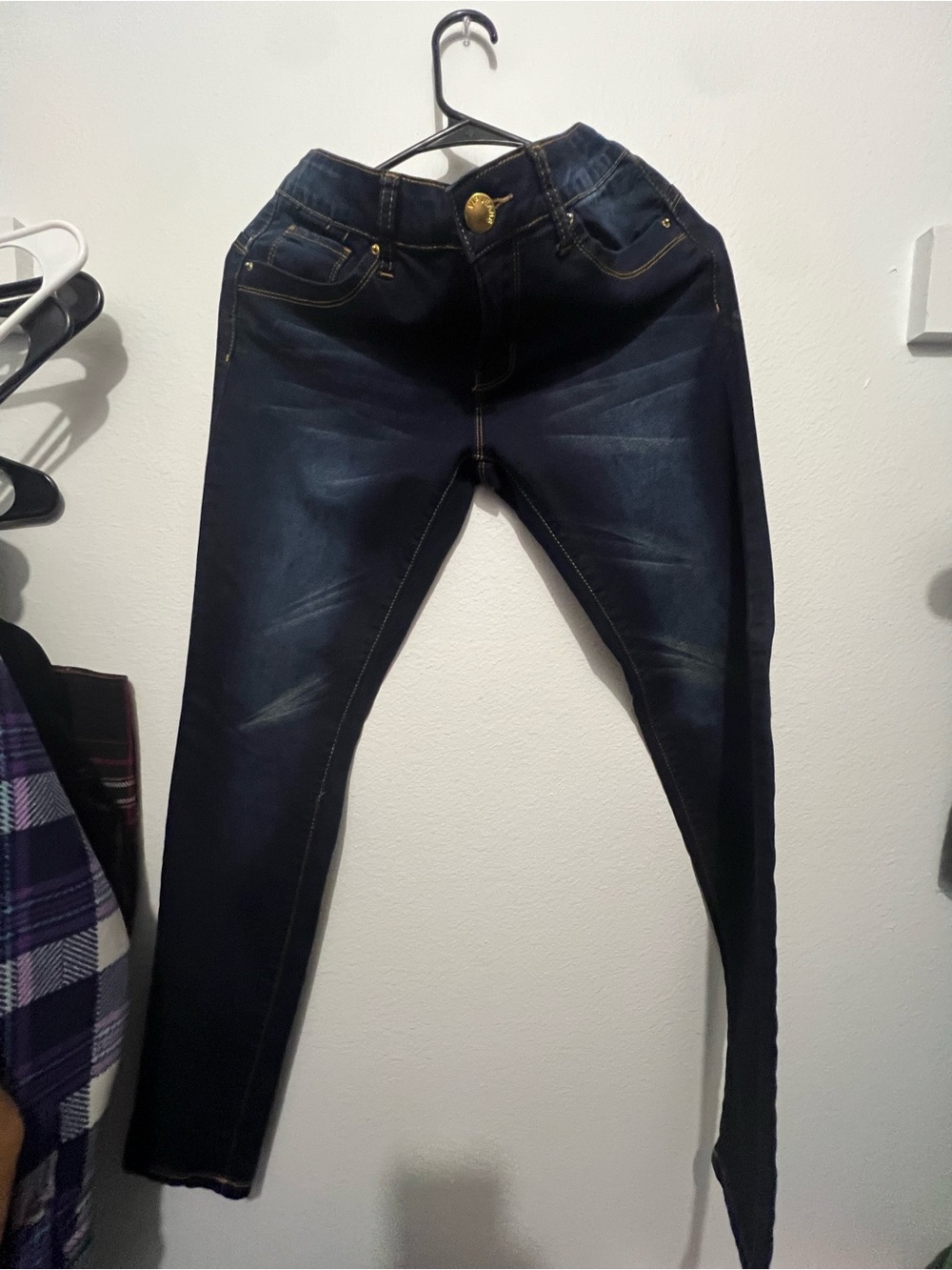 VIP Dark Blue Skinny Jeans with Faded Detailing